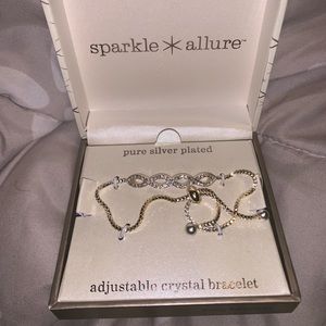 Silver Crystal Bolo Bracelet